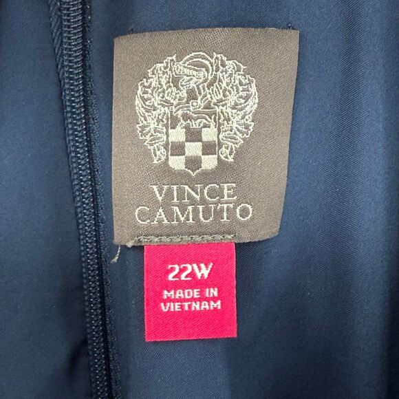 Vince Camuto Sleeveless Lace Overlay Fit & Flare Midi Dress Blue Beige Plus 22W - Picture 8 of 10